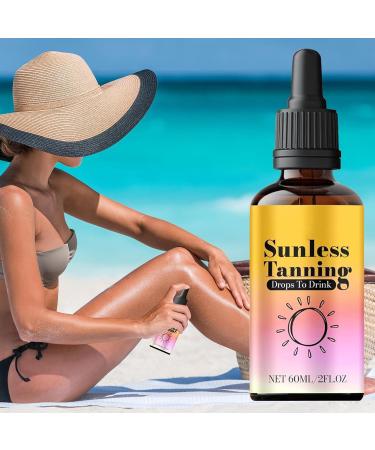 Facial Tanning Oil | Natural Glow Tanning Drops - 60ml Self-Tanning Drops for Face and Body Facial Care Oil Lotions - Buy Online on GoSupps.com