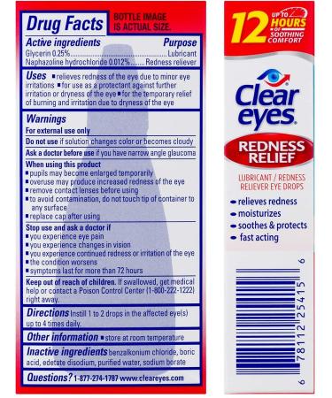 Clear Eyes Redness Relief Eye Drops - 0.5 fl oz | Soothes & Reduces Redness - Buy Online on GoSupps.com