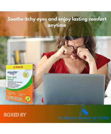 Eye Itch Relief Antihistamine Drops- 2 Bottle (0.34 fl oz Each) Boxed by Fusion Shop Store - Buy Online on GoSupps.com