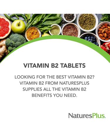 NaturesPlus Vitamin B2 (Riboflavin) 100mg - 90 Vegetarian Tablets | Energy & Metabolism Booster | Gluten-Free | Promotes Overall Health - Buy Online on GoSupps.com