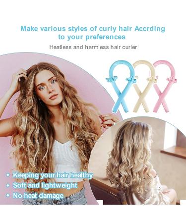 Silk Heatless Curling Rod Headband - 4 Piece Set Pink - Buy Online on GoSupps.com