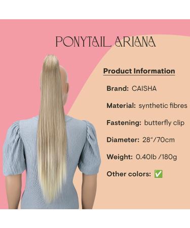 CAISHA 28 Extra Long Straight Ponytail Hairpiece | Heat-resistant Synthetic Fibres | Strawberry Blond Mix #27BT613 | H169 - Buy Online on GoSupps.com