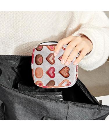 Shop Women's Bonds Storage Pockets Stillpad Holder - Red Heart Cookies Portable Period Kit Bag for Girls | Perfect Feminine Product Bag - Buy Online on GoSupps.com