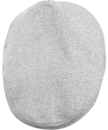 Mint Green Baby Boys Flat Cap | Gentleman Herringbone Tweed Newsboy Baker Boy Hat | Light Grey - 3-6 Months - Buy Online on GoSupps.com