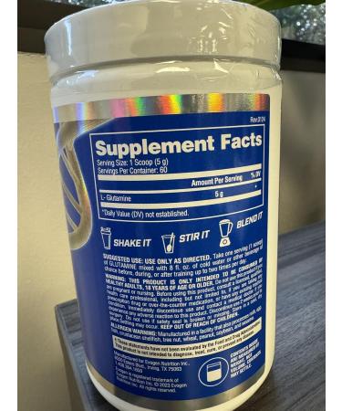 Evogen Glutamine - Premium Recovery Amino Acid | Supports Muscle Recovery | L-Glutamine | Unflavored | 60 Servings - Buy Online on GoSupps.com