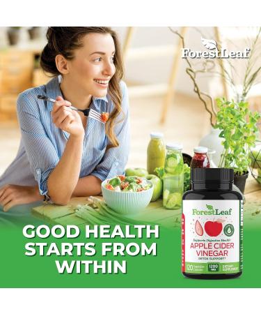 ForestLeaf Apple Cider Vinegar Capsules with Cayenne Pepper 1200mg - 120 Organic Pills | Supports Metabolism, Diet, Detox & Digestion | Gut Health & Immune Support Supplement - Buy Online on GoSupps.com
