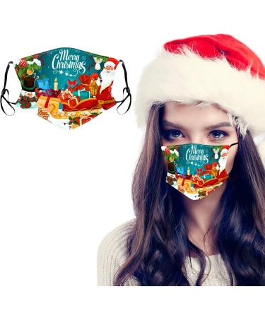 Deholifer Breathable Washable Christmas Fabric Mask for Adults | Adjustable Cotton Mouth & Nose Protection - Buy Online on GoSupps.com