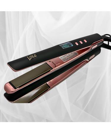 Pink Pro Straightener Curling Iron Combo Hair Styling Tools Titanium Travel Flat Iron Hair Styler Adjustable Temperature Fast Heating Hair Straightener and Curler 2 in 1