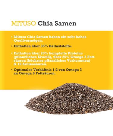 Mituso - Chia seeds 2kg bag - vegan and gluten free source of omega-3 and omega-6 - Buy Online on GoSupps.com