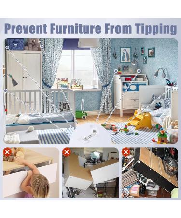 ERPMLYO 20 Sets Child Locking Cabinet Tilting Protection - Anti-Tipping Furniture Straps for Baby & Pet Safety | Wall Anchor without Drilling - Buy Online on GoSupps.com