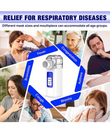 Portable Nebulizer Machine for Adults & Kids - Handheld Cool Mist Steam Inhaler for Breathing Problems - Home Office Travel Blue - Buy Online on GoSupps.com