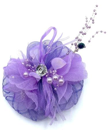 Ladies Feather Beak Clip/Corsage Fascinator Hair Clip Weddings Races Royal Ascot Hair Piece (Lilac) - Buy Online on GoSupps.com
