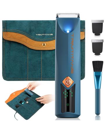 Body Hair Trimmer for Men with Storage Bag 2-in-1 Groin Hair Trimmer & Body Groomer Ball Shaver Electric Razor for Men Pubic Hair with 2 Replaceable Ceramic Blades Gifts for Him Husband