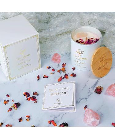 LIA CHAHLA LONDON Luxury Rose Quartz Candle 10 oz | Scented English Rose Candle Gift with Essential Oils | Self Love/Rose Quartz 10 Oz - Buy Online on GoSupps.com