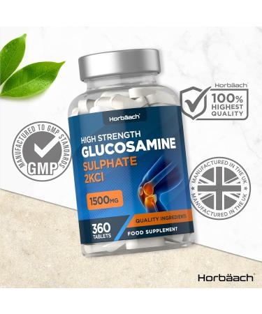 Glucosamine Sulphate 2KCl 1500mg | 360 Tablets | High Strength Joint Care Supplement by Horbaach - Buy Online on GoSupps.com