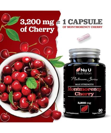 Montmorency Cherry Capsules 3200mg - 90 Capsules - High Strength 50:1 Extract - Vegan & Sugar-Free - 3 Month Supply - Buy Online on GoSupps.com
