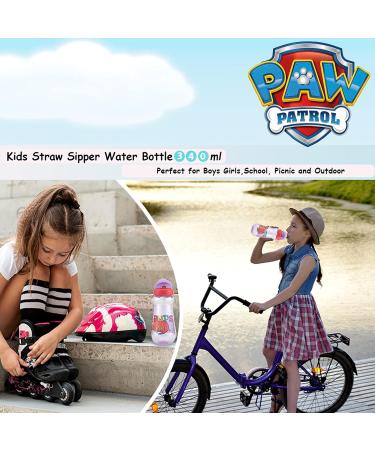 2x Paw Patrol Marshall and Skye Straw Sipper 340ml BPA Free Water Bottles for Kids 6+ Months - Buy Online on GoSupps.com
