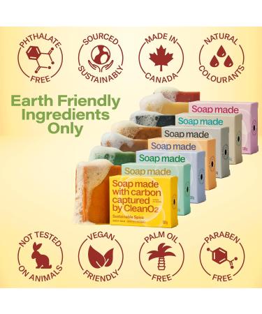 CLEANO2 Vegan Body Soap Bars - Handmade & Cold Processed with Clean Ingredients - Cruelty Free Silky Smooth Body Bar - 3 Pack (Montane Meadow, Renewable Rose, Earthly Almond) - Buy Online on GoSupps.com