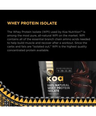 KOA WARRIOR Whey Protein Isolate - Pure Chocolate Protein with BCAAs | No Artificial Flavors | 6lb Bag - Performance Driven International Shipping Available - Buy Online on GoSupps.com