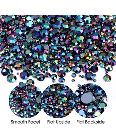 5320 Piece Flat Back Crystal Rhinestones Set with Tweezer and Picking Pen - Black AB | DIY Crafts Nail Face Art - Buy Online on GoSupps.com