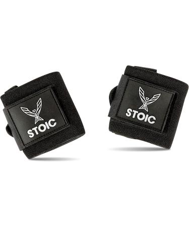 STOIC Wrist Wraps for Weightlifting & Powerlifting | Professional Quality Cross Training Gear - Medium Stiff Black - Ideal for Men & Women - Buy Online on GoSupps.com
