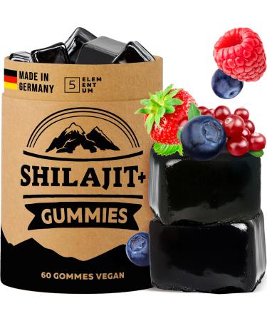5 elementum Shilajit High Potency Gummies - 1600mg per daily dose (1 month supply) - With Tibetan berries - 100% Natural &