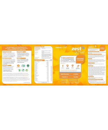 Revive Active Zest Active | 25 Active Ingredients in One Daily Sachet | 30 Day Supply | Supports Energy Immune System Brain & Muscle Function - Buy Online on GoSupps.com