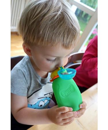 Squeasy Snacker Green - Reusable Silicone Squeezy Pouch 180ml | BPA-Free Self-Filling Snack Pouch for Kids - Buy Internationally! - Buy Online on GoSupps.com