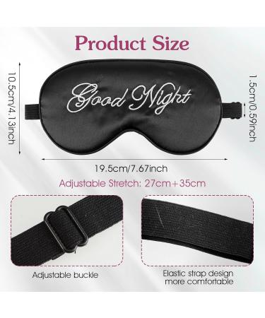Sleep Mask 2 Pack Pure Silk Eye Masks with Adjustable Strap | Soft Satin Blindfold for Travel Napping & Meditation | Blackout Eye Shade for Men & Women (Black Powder - Buy Online on GoSupps.com