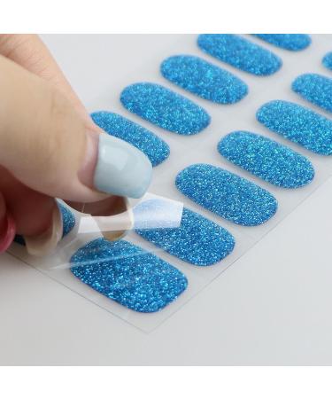 JMEOWIO Blue Glitter Nail Foil Gel - Self-Adhesive Nail Stickers for Stunning Nail Art Designs - International Shipping Available - Buy Online on GoSupps.com