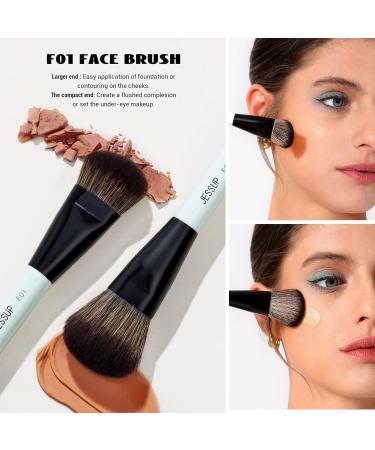 Jessup 4-in-2 Duo-End Makeup Brush Set | T502 C-2STK for Foundation Contour & Eyeshadow | International Shipping Available - Buy Online on GoSupps.com