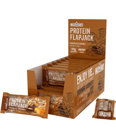 Uncle Jack's Protein Flapjacks | 16 x 100g | 18g Protein | High Protein High Fibre | Vegetarian | (Chocolate Caramel) - Buy Online on GoSupps.com