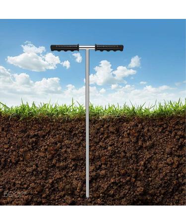 Sysdisen Soil Sample Probe - 32-48 Inch Stainless Steel Floor Test Kit with T-Handle for Garden Lawn & Farm Soil Testing - Buy Online on GoSupps.com