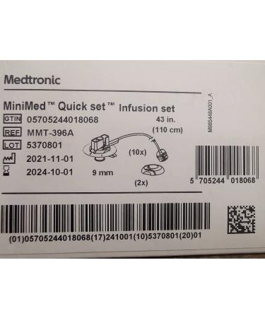 Medtronic Quick-Set MMT-396 (43 / 9mm / Box of 10) Expire2023