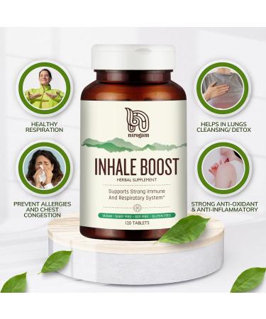 Nirogam Inhale Boost 120 Tablets a Bottle I Lung Support Supplement | Lung Health Supplement | Lung Detox - Buy Online on GoSupps.com