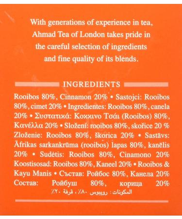 Ahmad Tea Rooibos & Cinnamon Tea Infusion 30G - 20 Count - Buy Online on GoSupps.com