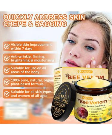PUROSA Bee Venom Wrinkle-Firming Multi-Purpose Cream Bee venom Skin Restoration Cream bee venom Skin Treatment cream Multi-Effect Firming Lifting and Improvement of skin Blemishes (1PC) - Buy Online on GoSupps.com