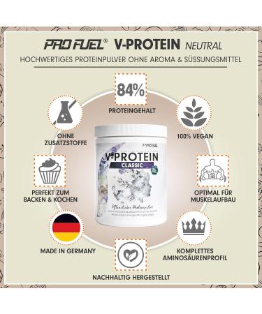 Vegan Protein Neutral 600g | 84% Pure Pea Protein for Baking & Cooking | Natural High-Quality Protein - Aroma & Sweetener Free - Buy Online on GoSupps.com