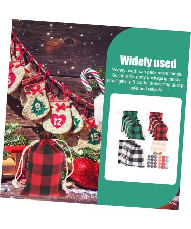 ABOOFAN 1 Set Plaid Bag Set Christmas Advent Calendar Drawstring Bags Candy Storage Christmas Bag 13.5X10CM As Shown 01 - Buy Online on GoSupps.com