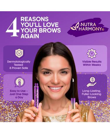 Brow Serum for Eyebrow Growth Pro Growth Treatment with Keratin & Biotin Peptides Hyaluronic Acid Creatine & Castor Oil No Prostaglandins Vegan & Non Irritating for Fuller Thicker Brows 8ml - Buy Online on GoSupps.com