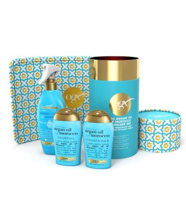 OGX Gift Set Argan Oil of Morroco Hair Care Gift Set with Heat Protection Spray and Heat Resistant Mat - Buy Online on GoSupps.com