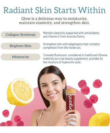 Organifi Glow - Vegan Collagen Powder for Women - Organic Flavored Water Ingredient, 30 Servings - Buy Online on GoSupps.com