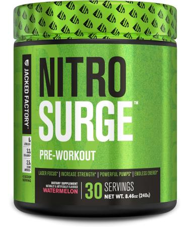 Jacked Factory Nitrosurge Pre-Workout in Watermelon & BCAA in Fruit Punch for Muscle Building and Recovery - Buy Online on GoSupps.com