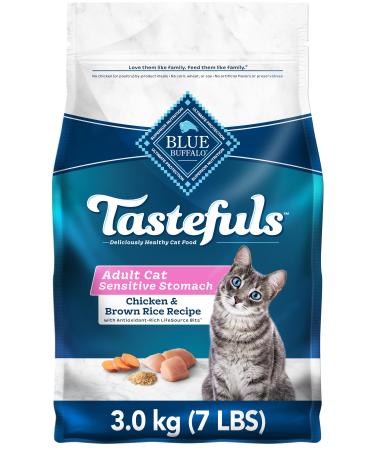 Blue Buffalo Sensitive Stomach Natural Adult Dry Cat Food Chicken And Brown Rice 3.1kg bag - Medium Bag kibble Sensitive Stomach Chicken Medium Bag