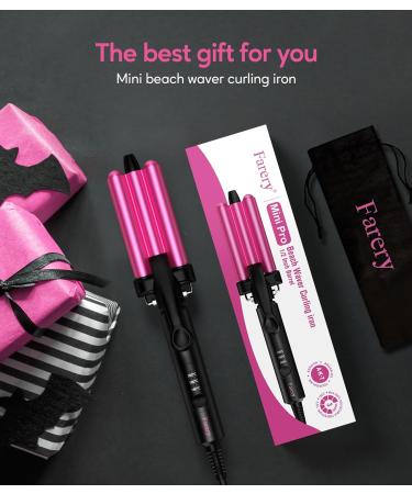 FARERY Curling Iron 3 Barrels 3 Adjustable Temperatures Ceramic Waving Iron Mini Curlers for Long/Short Hair Travel Size Doub - Buy Online on GoSupps.com