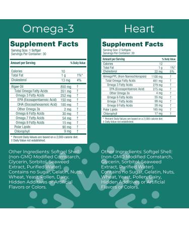 Iwi Omega-3 & Heart Omega-3 Bundle 30 Servings Vegan Plant-Based Algae Omega 3 Krill & Fish Oil Alternative No Fishy Aftertaste - Buy Online on GoSupps.com