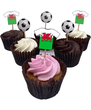 Wales Football Party Food & Cupcakes Picks Decorations Toppers World Cup 2022 (pack of 14) - Buy Online on GoSupps.com