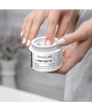 RevitaLAB Cannabis Extract Night Emollient Face Cream with Organic Hemp Seed Oil for Deep Nourishment Dermatologically-Tested Moisturizer for Sensitive Skin 50 ml - Buy Online on GoSupps.com