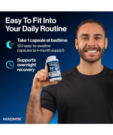 MAGNOX Buster | Patented Clinically Tested 380mg Magnesium Supplement for Spasms & Leg Cramps at Night | One Capsule a Day for Almost Full Dosage | 3X More Absorption | Dead Sea Minerals (120 Caps) 120 Count (Pack of 1) MA  - Buy Online on GoSupps.com