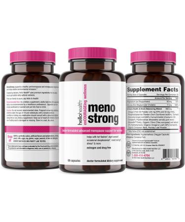 Menopause Supplements for Women | Meno Strong - Natural Relief for Night Sweats Mood Swings Hot Flashes & Hormonal Balance - 60 Capsules - Buy Online on GoSupps.com